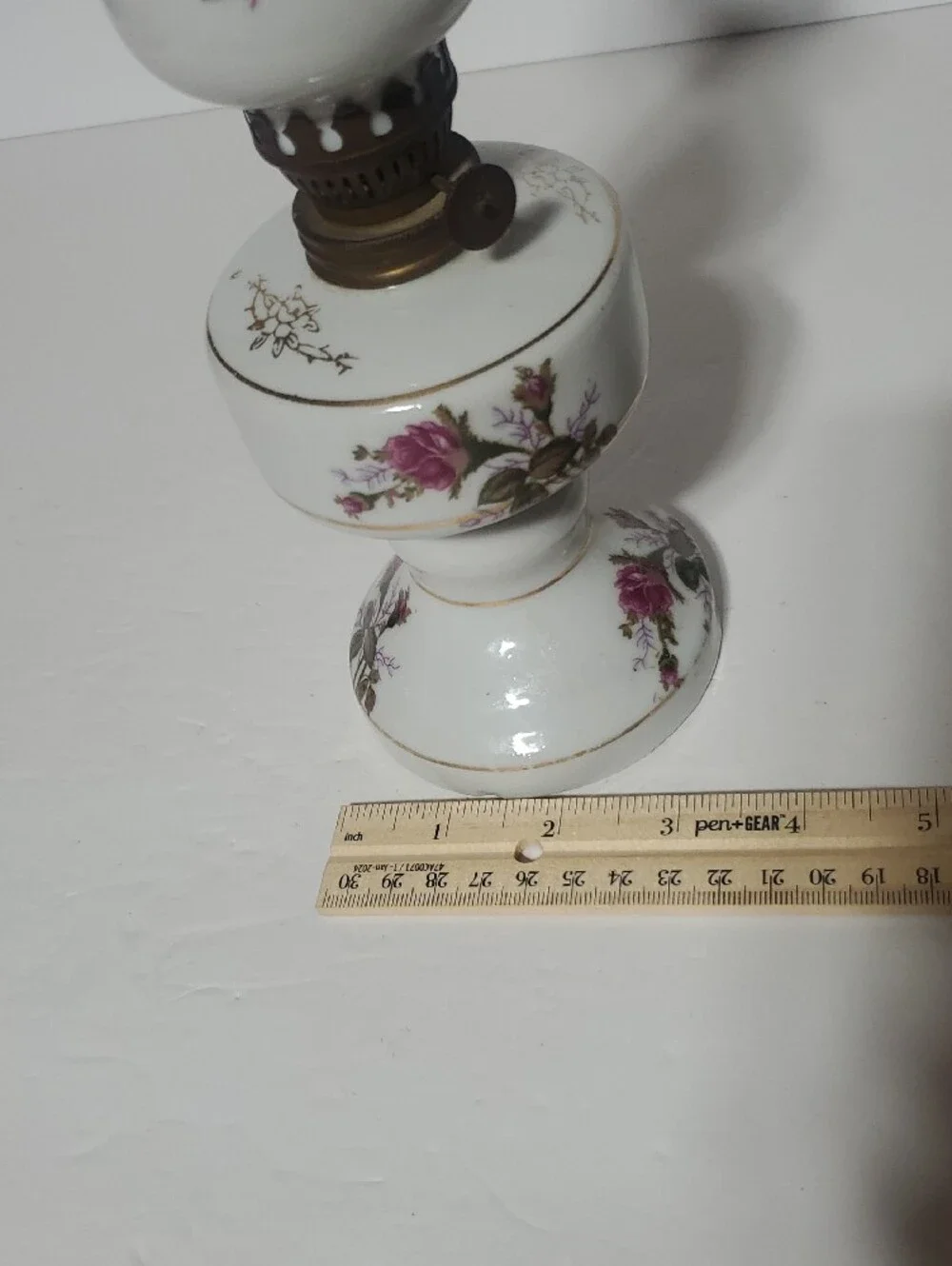 Vintage Tilso Japan Miniture Porcelain Floral Oil Lamp